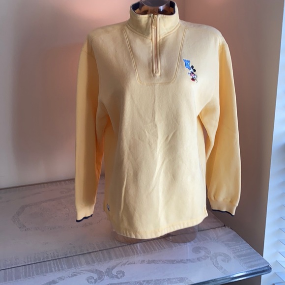 Disney Tops - Disney Yellow Sweatshirt with Mickey Mouse Embroidery